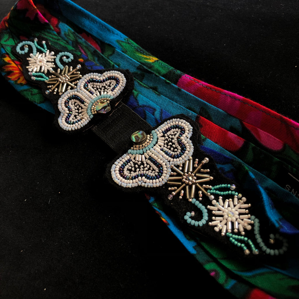 Adults Medium Heather Dickson Exclusive beaded on Turquoise Granny Hanky